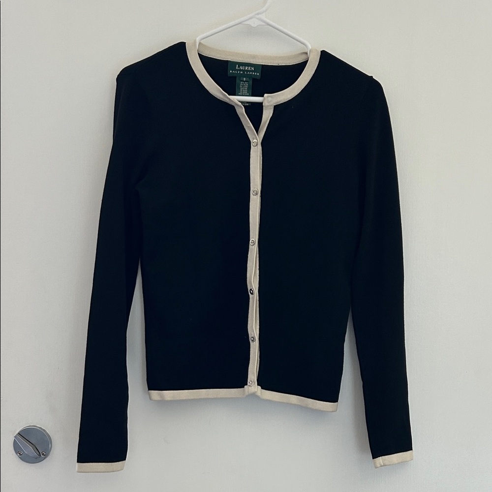 Ralph Lauren Black and Cream Cardigan